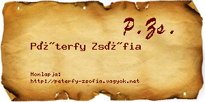 Péterfy Zsófia névjegykártya