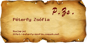 Péterfy Zsófia névjegykártya