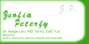 zsofia peterfy business card